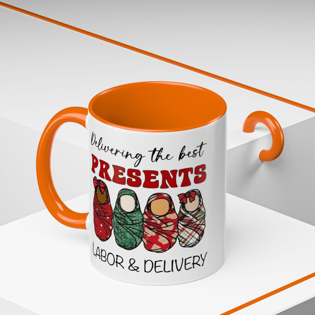 Christmas Presents Delivery Coffee Mug — "Delivering the Best Presents" Accent Mug Medical Christmas Mug,