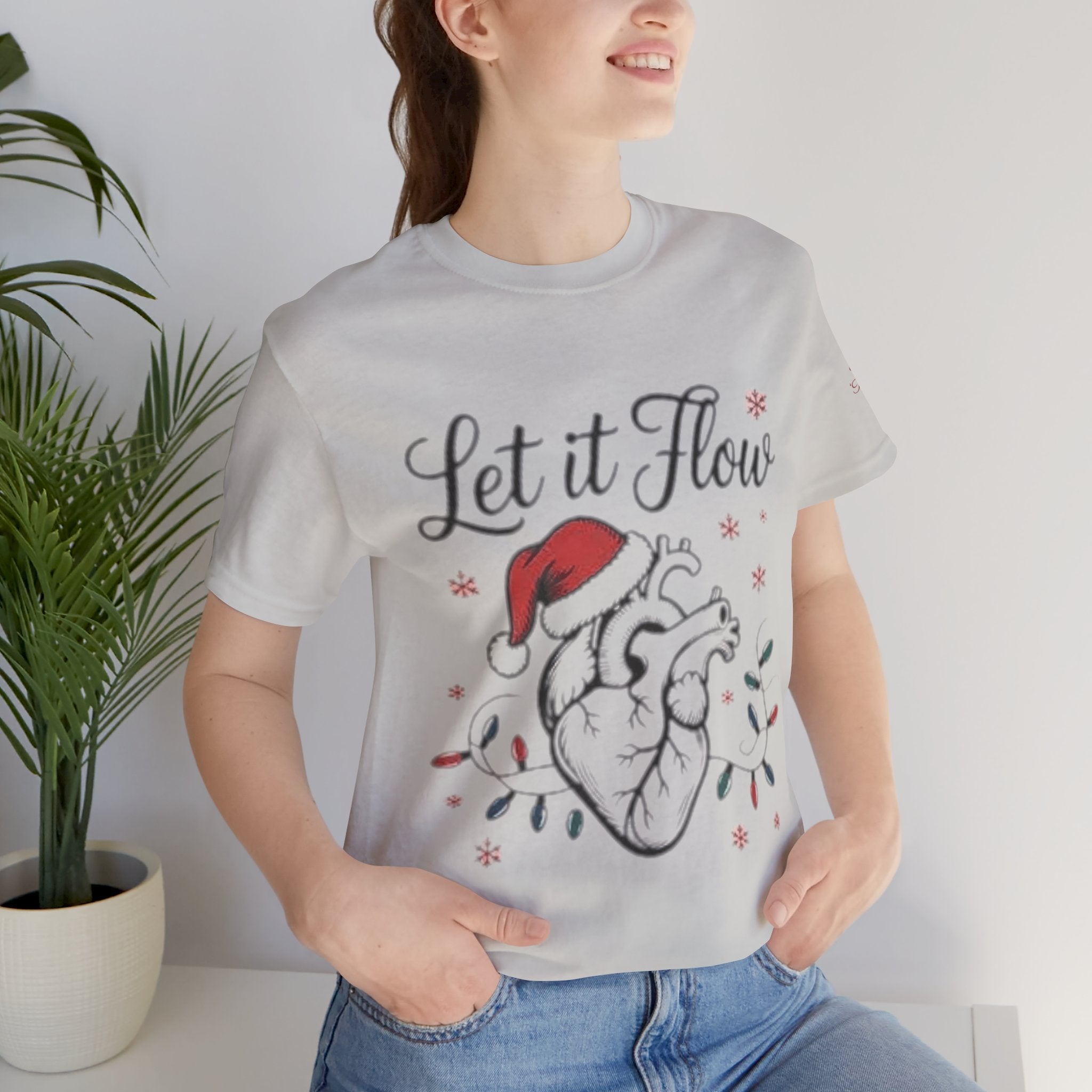 Let It Flow Heart Tee  Christmas Anatomical Heart Shirt