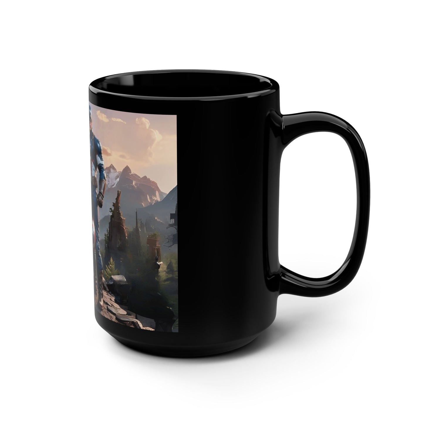 FATHER QUOTE MUG Ergonomic Handle Mug Hot and Cold Beverage Mug  Black Mug, 15oz