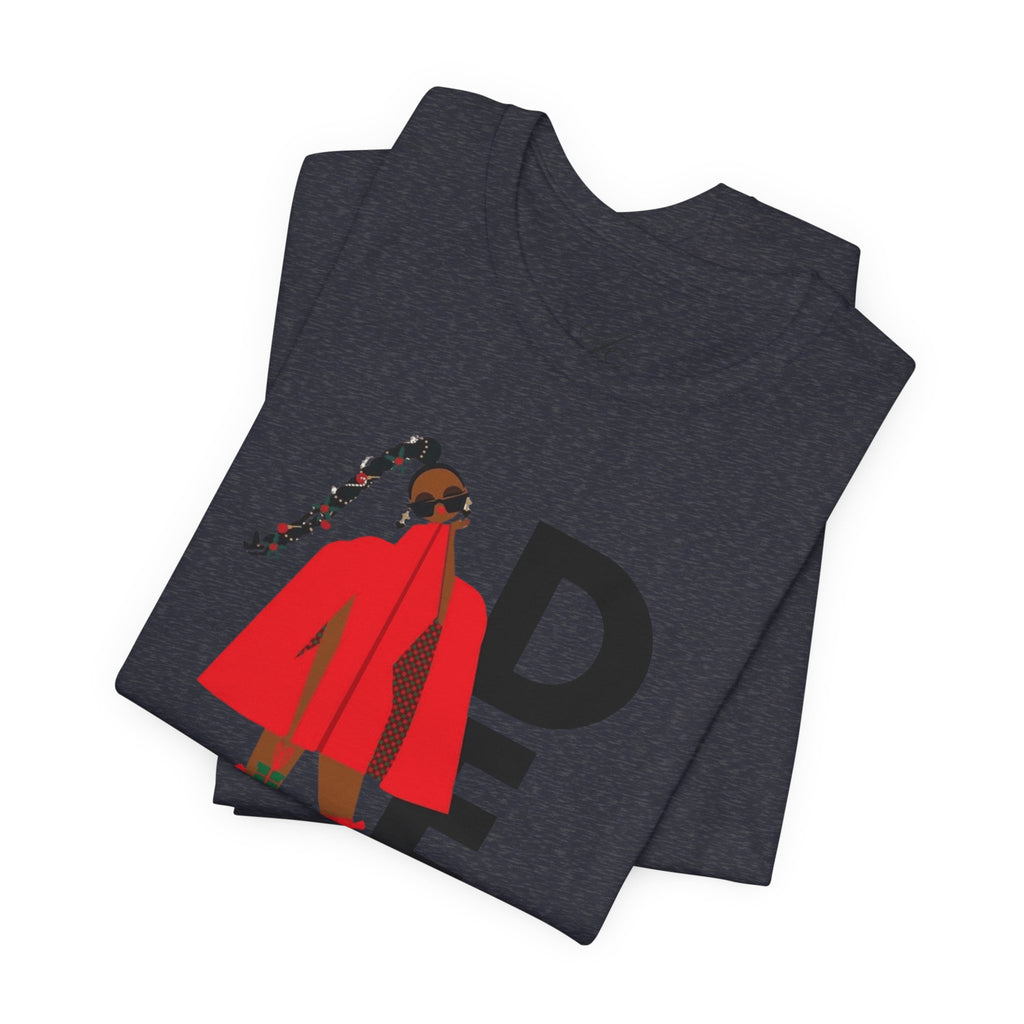 December Fashion Tee  Red Coat Model Graphic Shirt