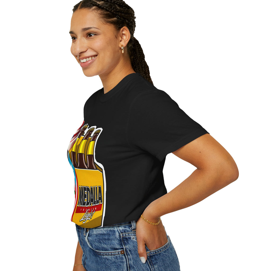 Medalla Light Beer T-Shirt  Navidad Boricua Holiday Tee Puerto Rico’s Navidades