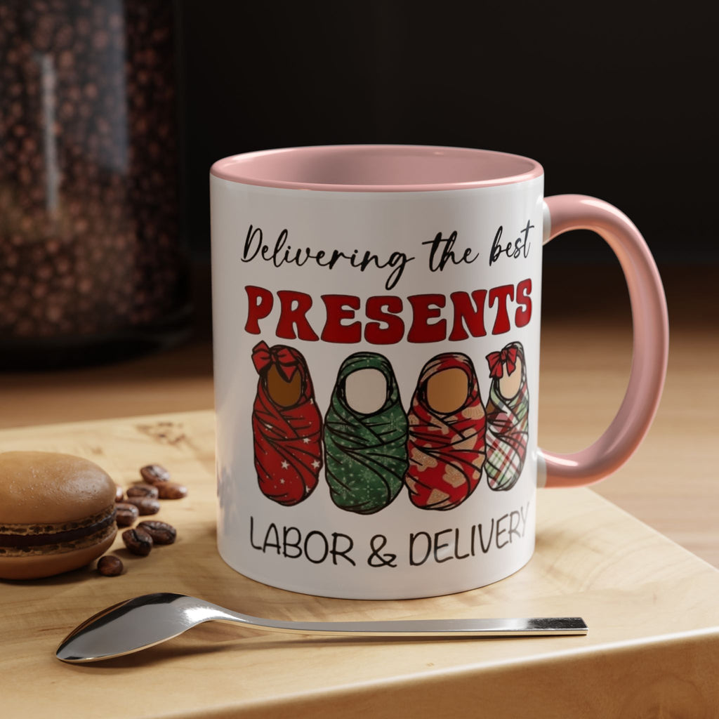 Christmas Presents Delivery Coffee Mug — "Delivering the Best Presents" Accent Mug Medical Christmas Mug,