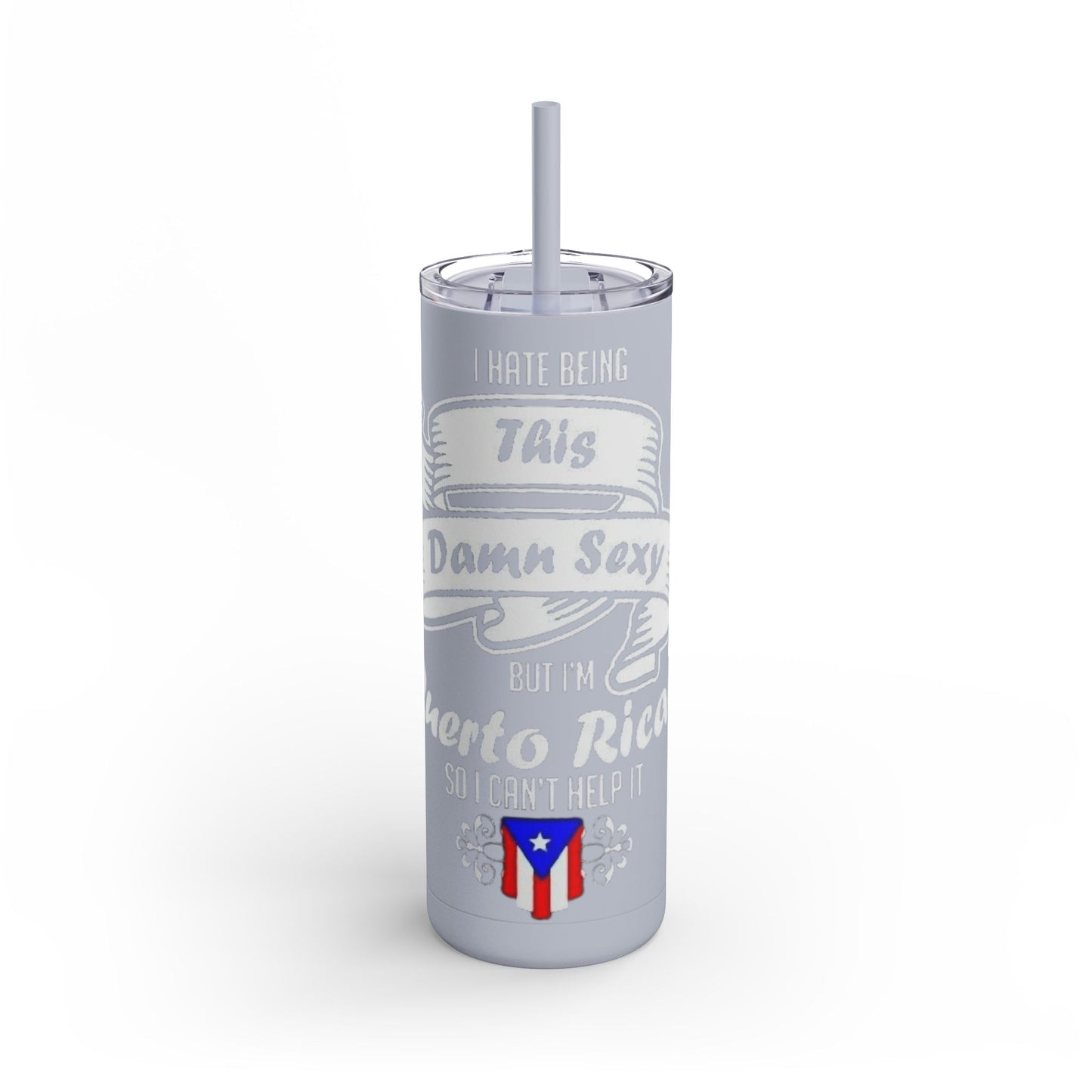 Puerto Rican Pride Skinny Matte Tumbler, 20oz | Perfect Gift for Afro-Latinx, Birthday, BBQ, Celebration, Fun Drinkware