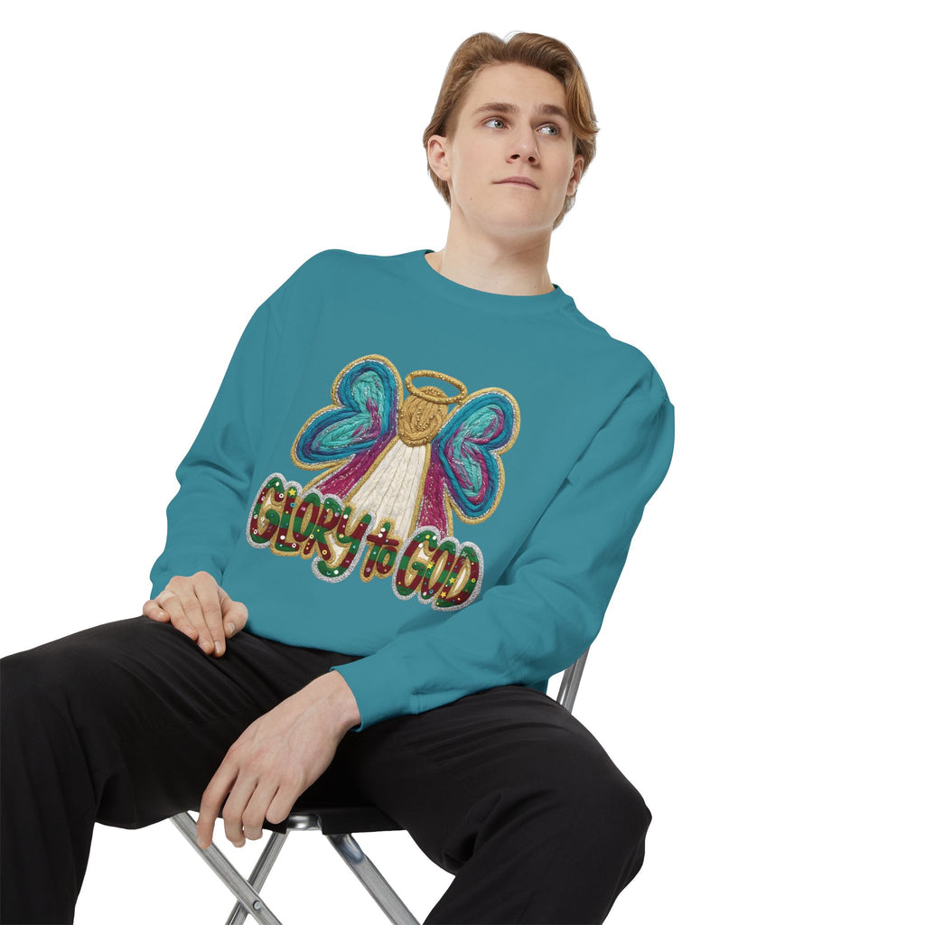 Glory to God Angel Sweatshirt Christmas Holiday Collection  Festive T-Shirt & Sweater