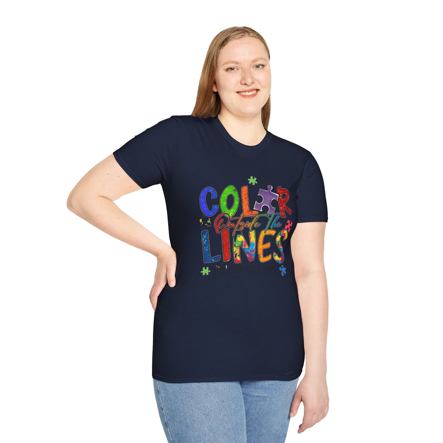 Color Outside the Lines Unisex T-Shirt for Autism Awareness