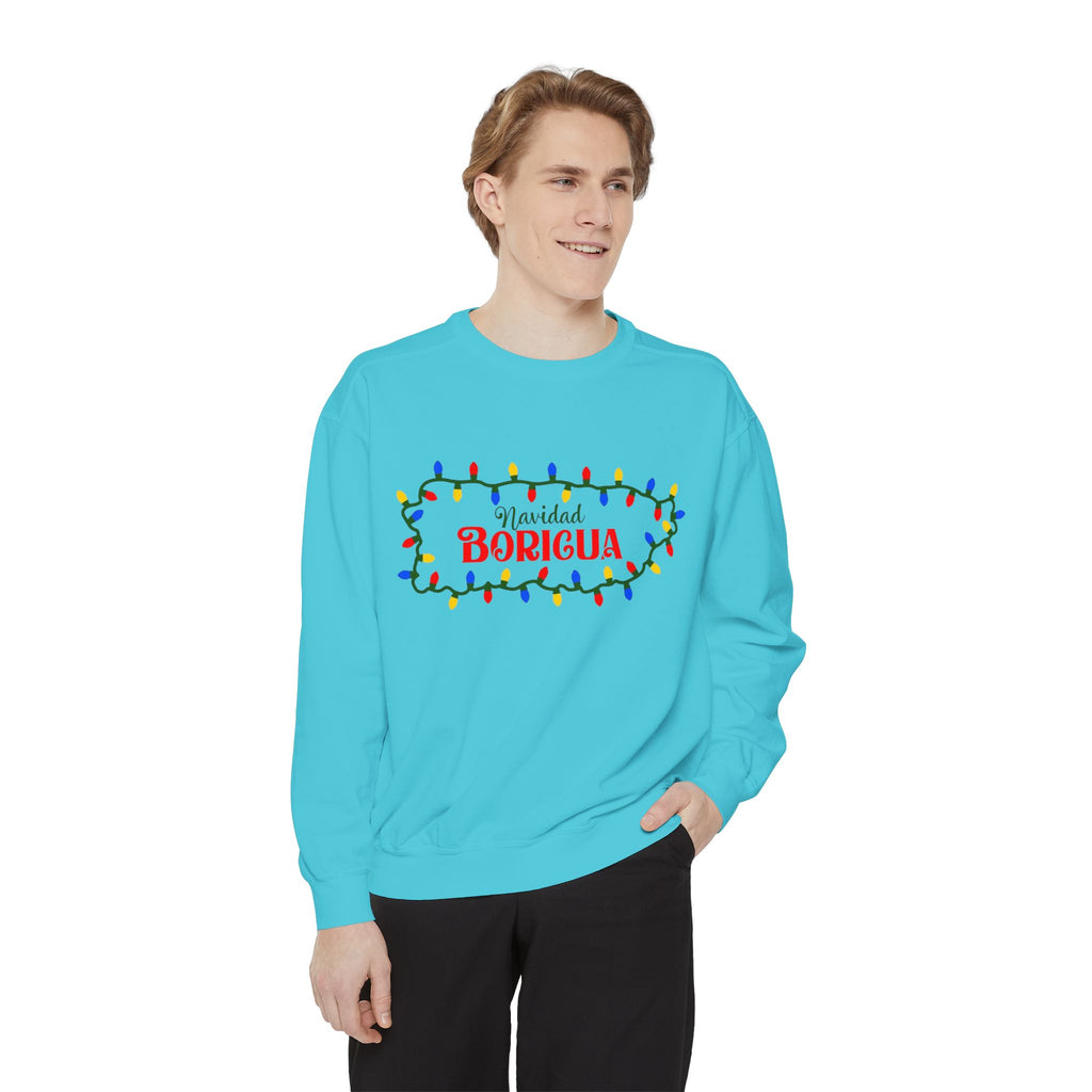 Navidad Boricua Sweatshirt — Puerto Rican Holiday Sweater with Christmas Lights