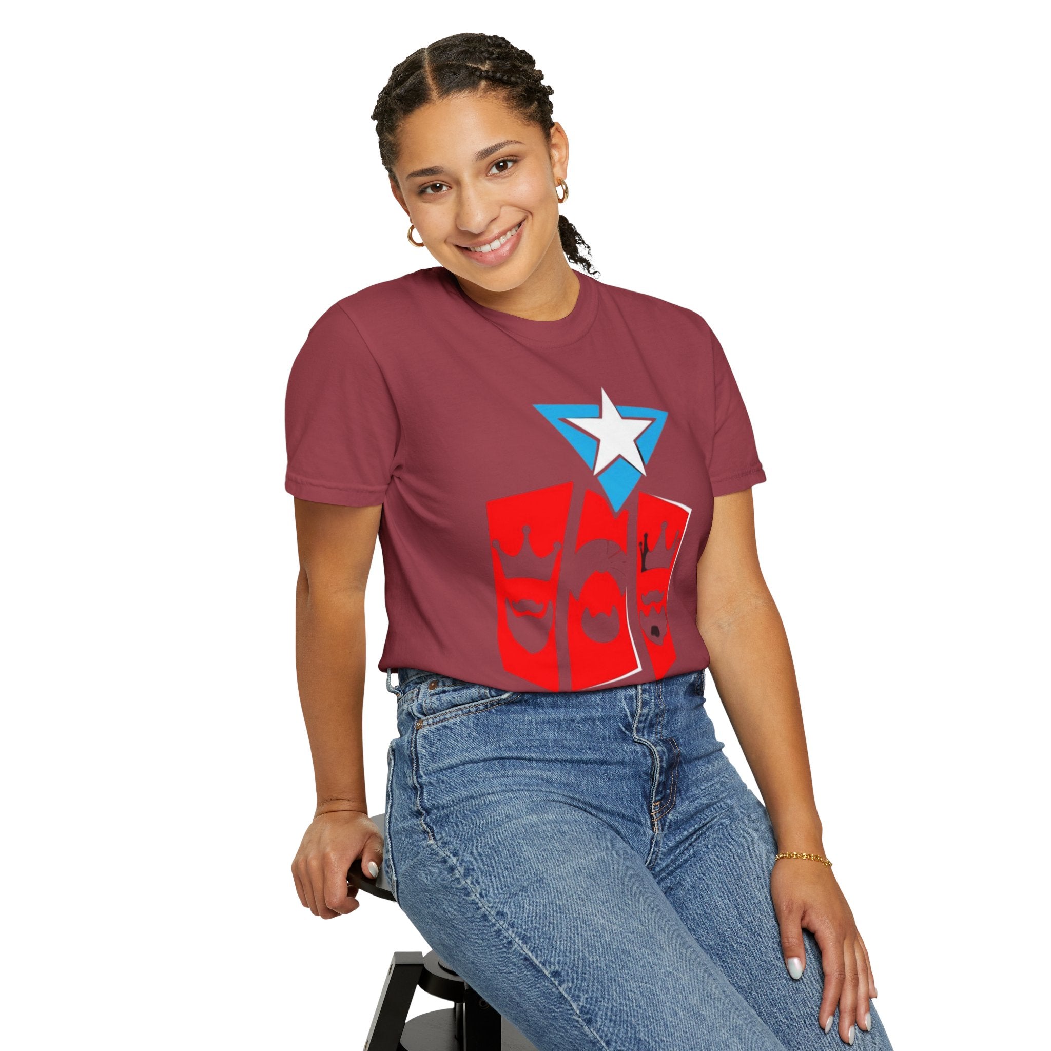 The Three Kings T-Shirt — Puerto Rican Three Kings Graphic Tee (Star & Crown Silhouettes)