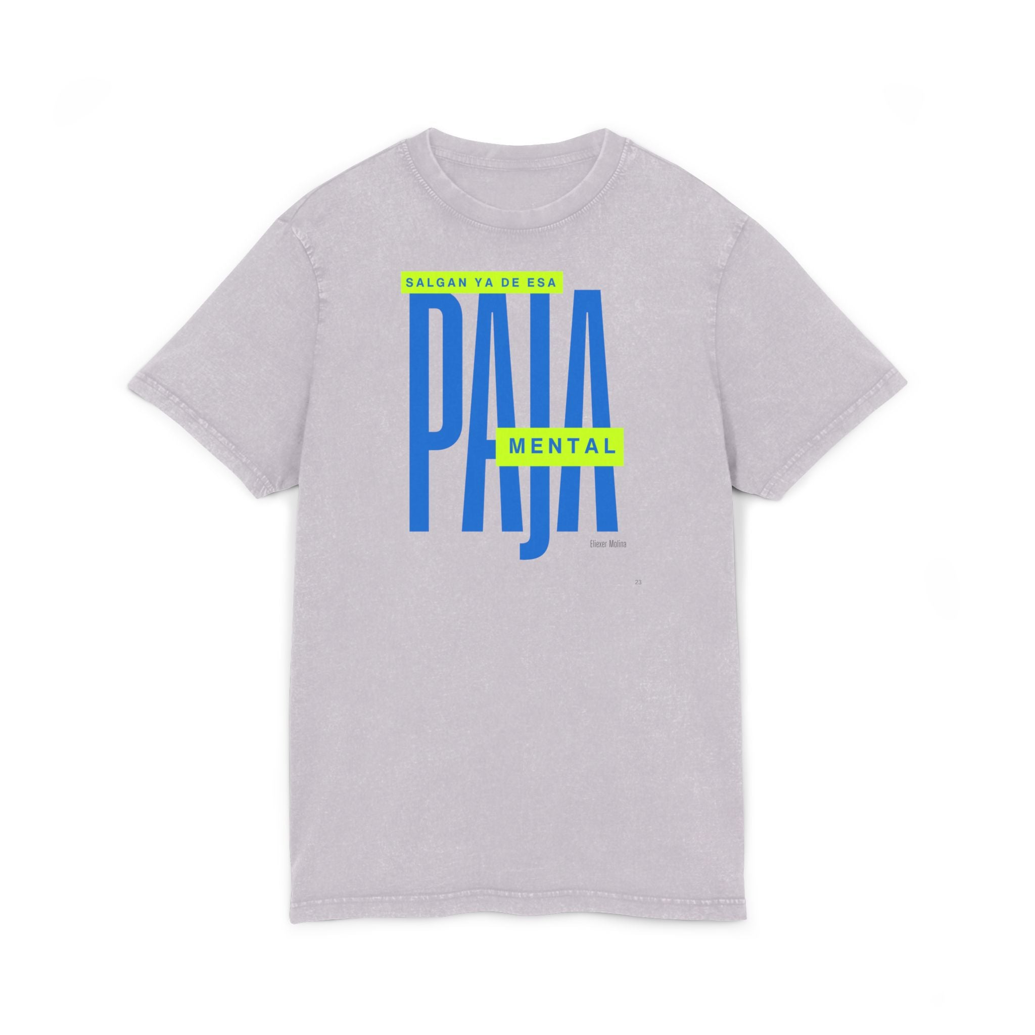 Orgullo puertorriqueño Acid Washed Tee  Bold "Paja Mental" Graphic Streetwear