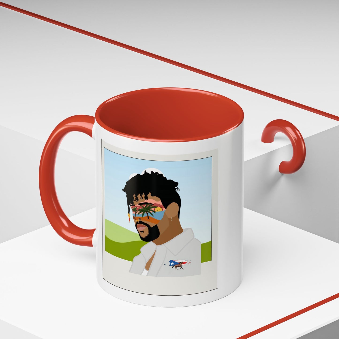 Por la manana Cafe Puerto Rican Mug Boricua Pride Mug Coffee Lover’s Essential, Stylish Mug with Portrait Design