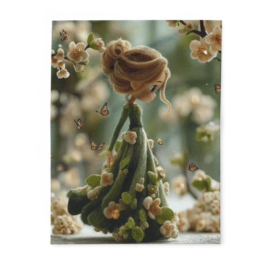 Floral Fairy Fleece Blanket — Cozy Spring Blossom Throw for Kids & Adults