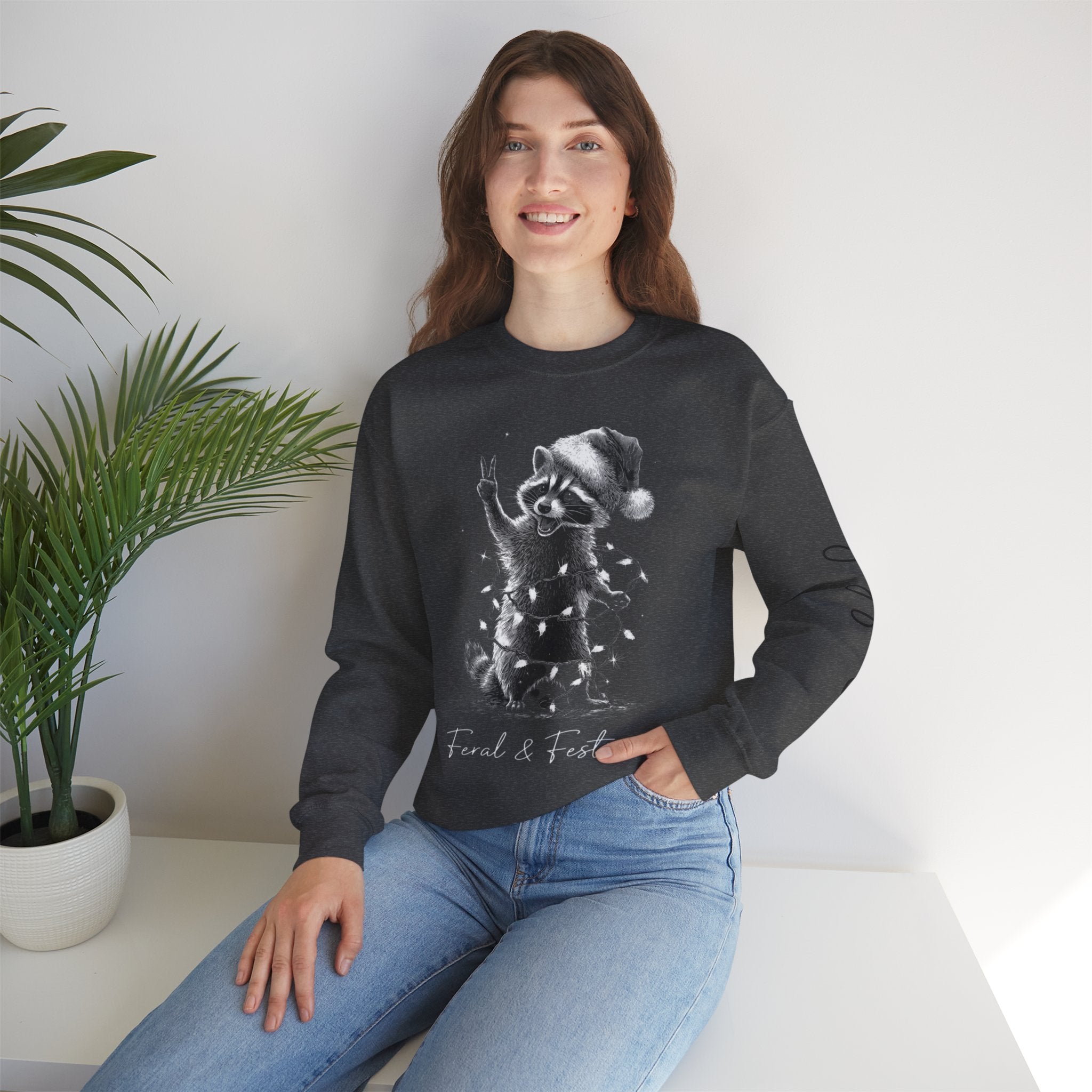 Holiday Raccoon Crewneck Sweatshirt Christmas Tshirts and sweaters,