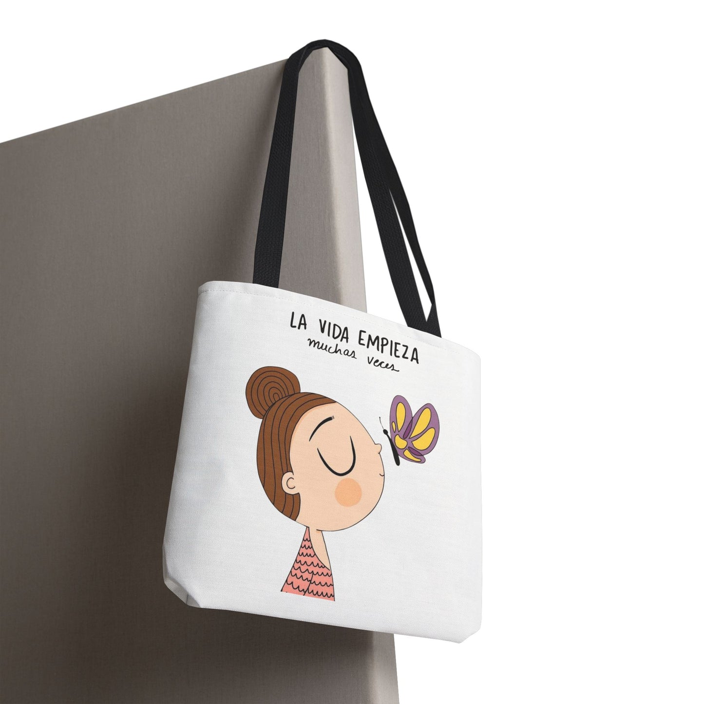 Lleva inspiración contigo a donde vayas, Eco-Friendly Carryall, Motivational Gift, Cute Reusable Shopper, Butterfly Design, Brighten Your Day