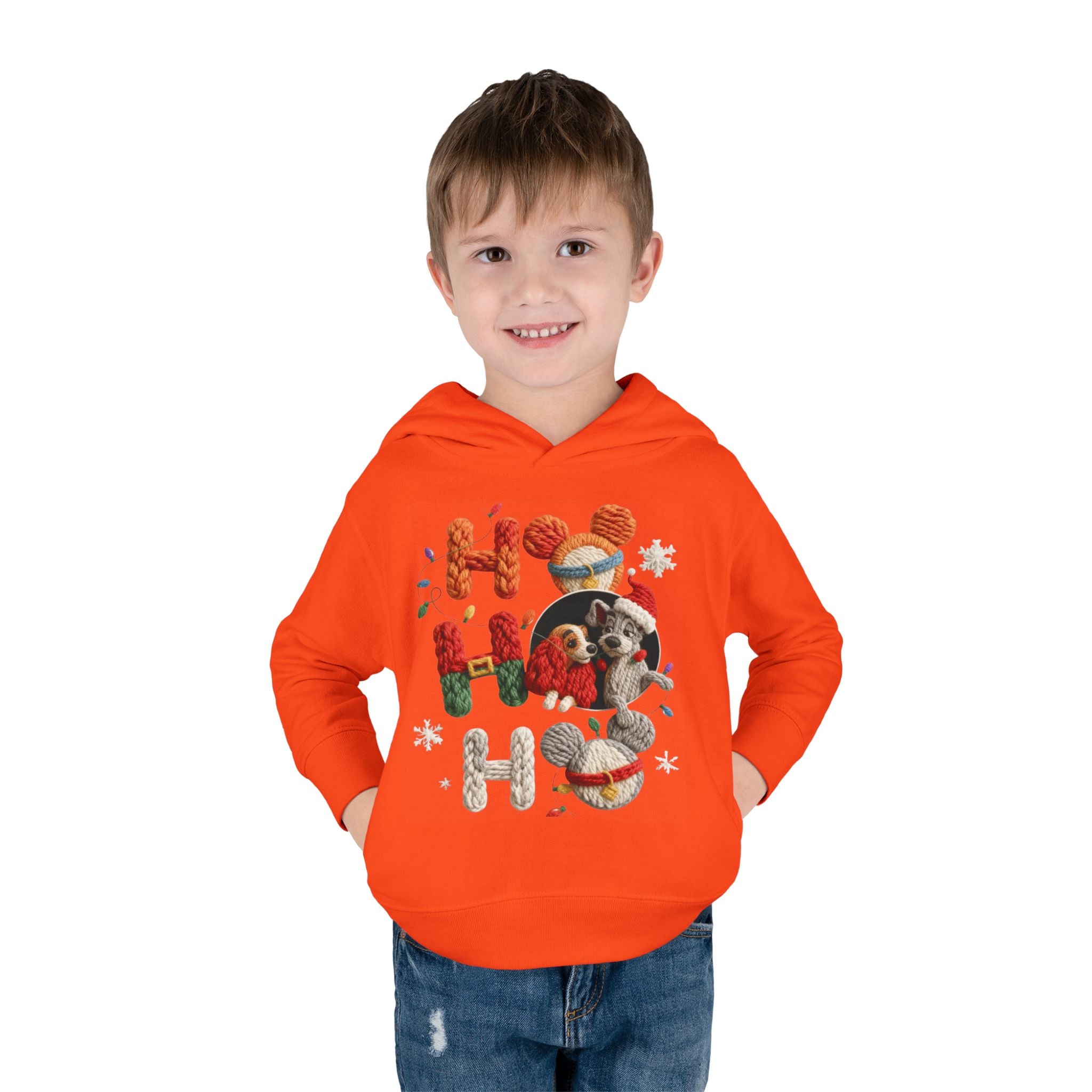 Toddler Hoodie "Ho Ho Ho" Festive Raccoon Christmas Pullover