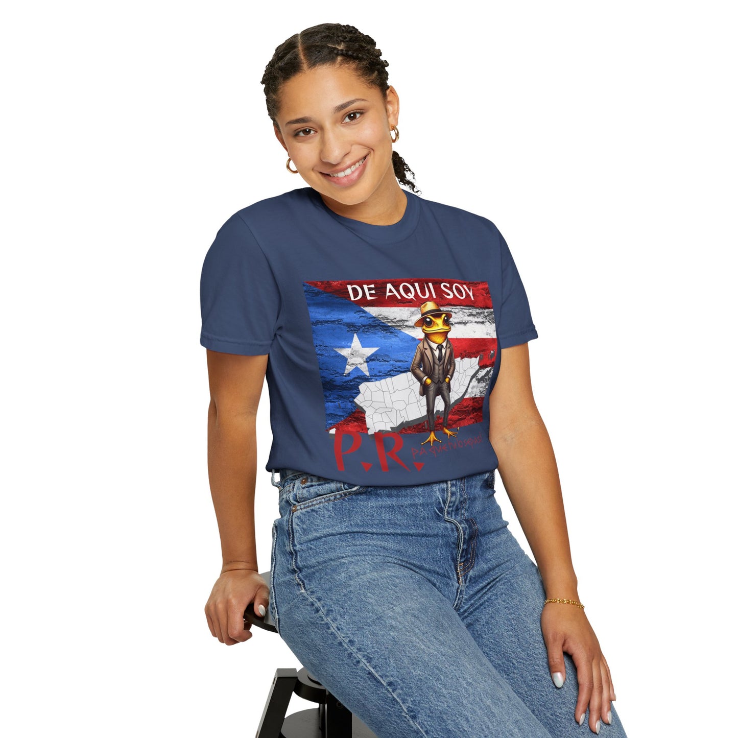 Puerto Rican Pride T-Shirt, Fun Casual Wear, Unisex Garment-Dyed Tee, Perfect for Celebrations, Cultural Identity Shirt