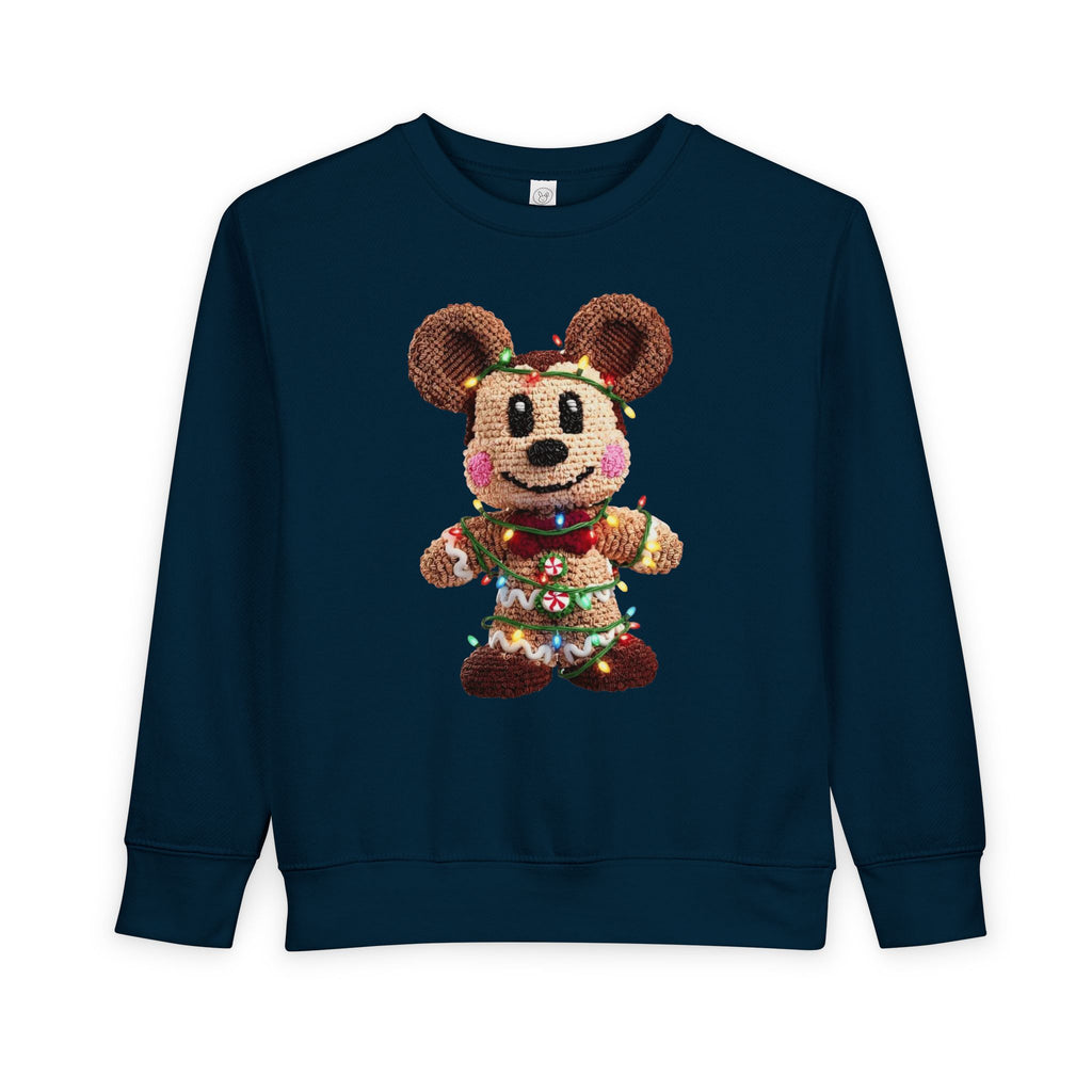 Holiday Plush Bear Toddler Sweatshirt  Festive Lights & Wreath Design
