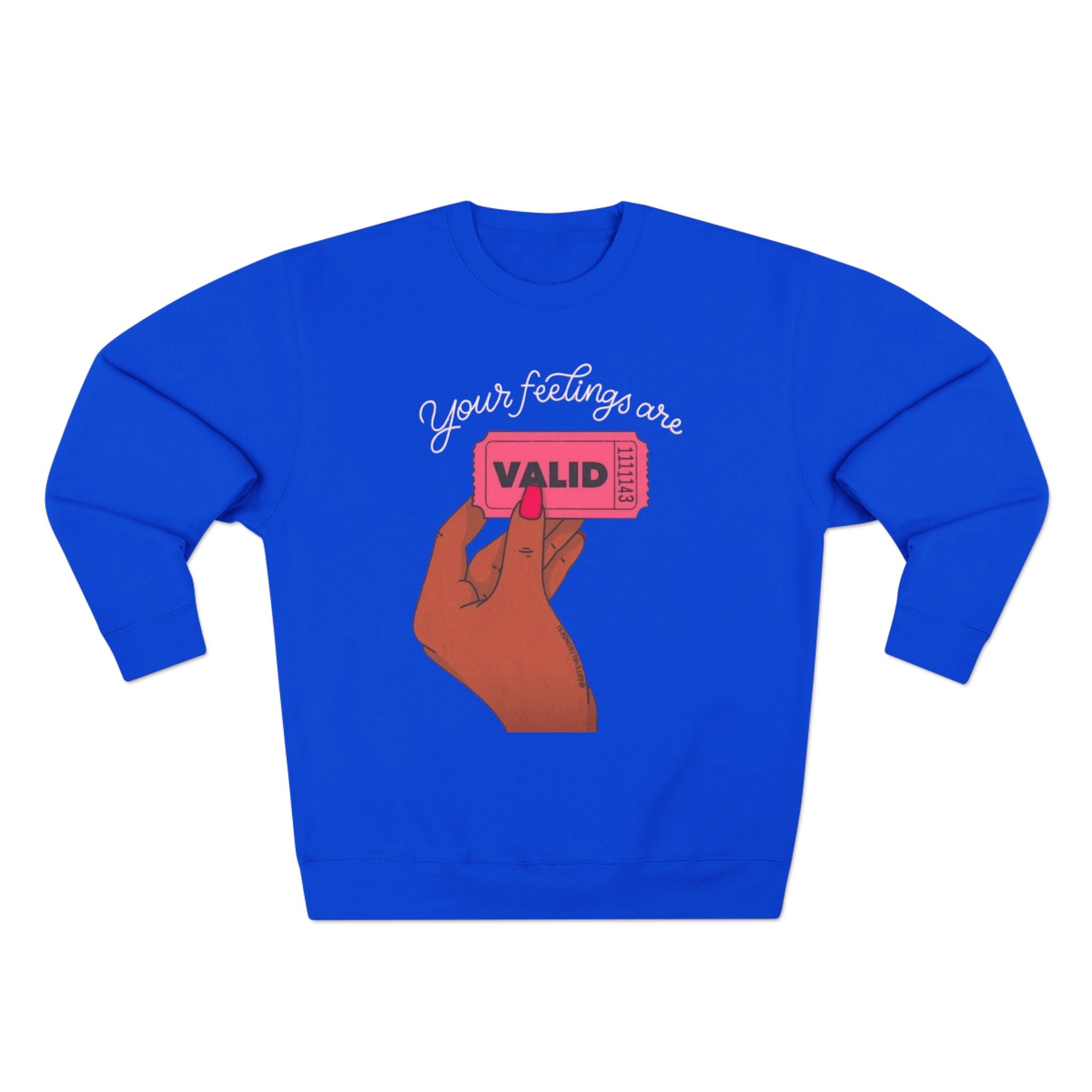 Valid Ticket Crewneck Sweatshirt  Empowerment Graphic Pullover Valentine’s Day sweaters