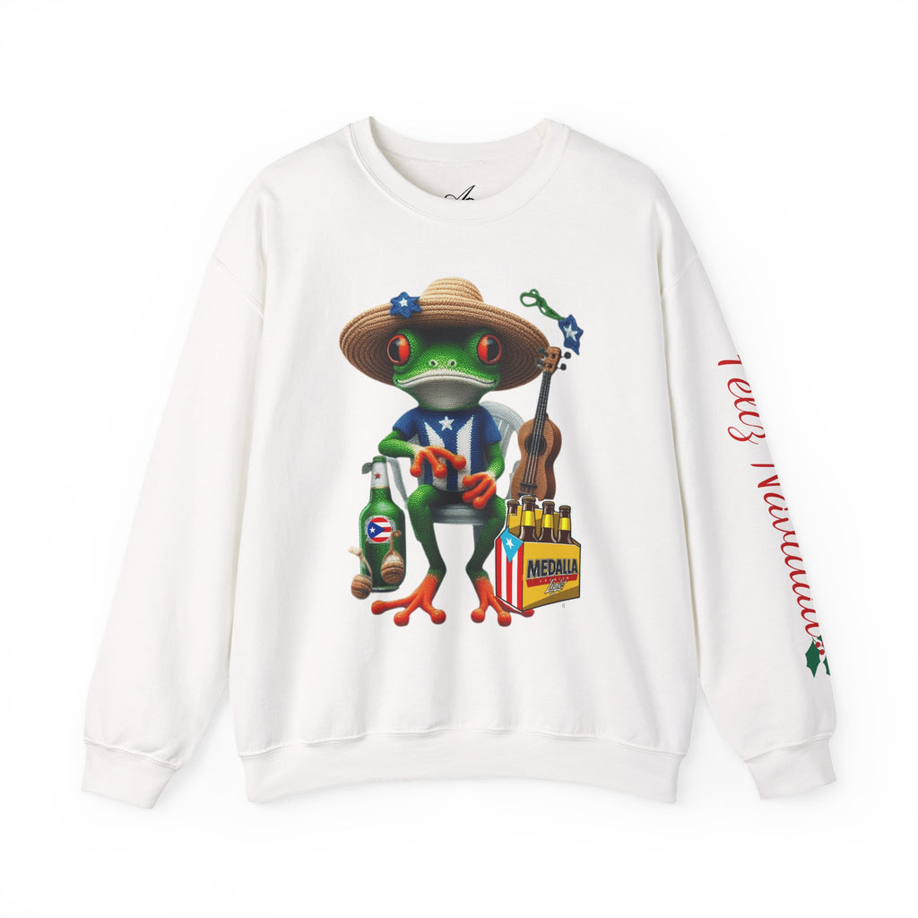 Frog Coqui Crewneck Sweatshirt – Coquito y Medalla Puerto Rican Vibes