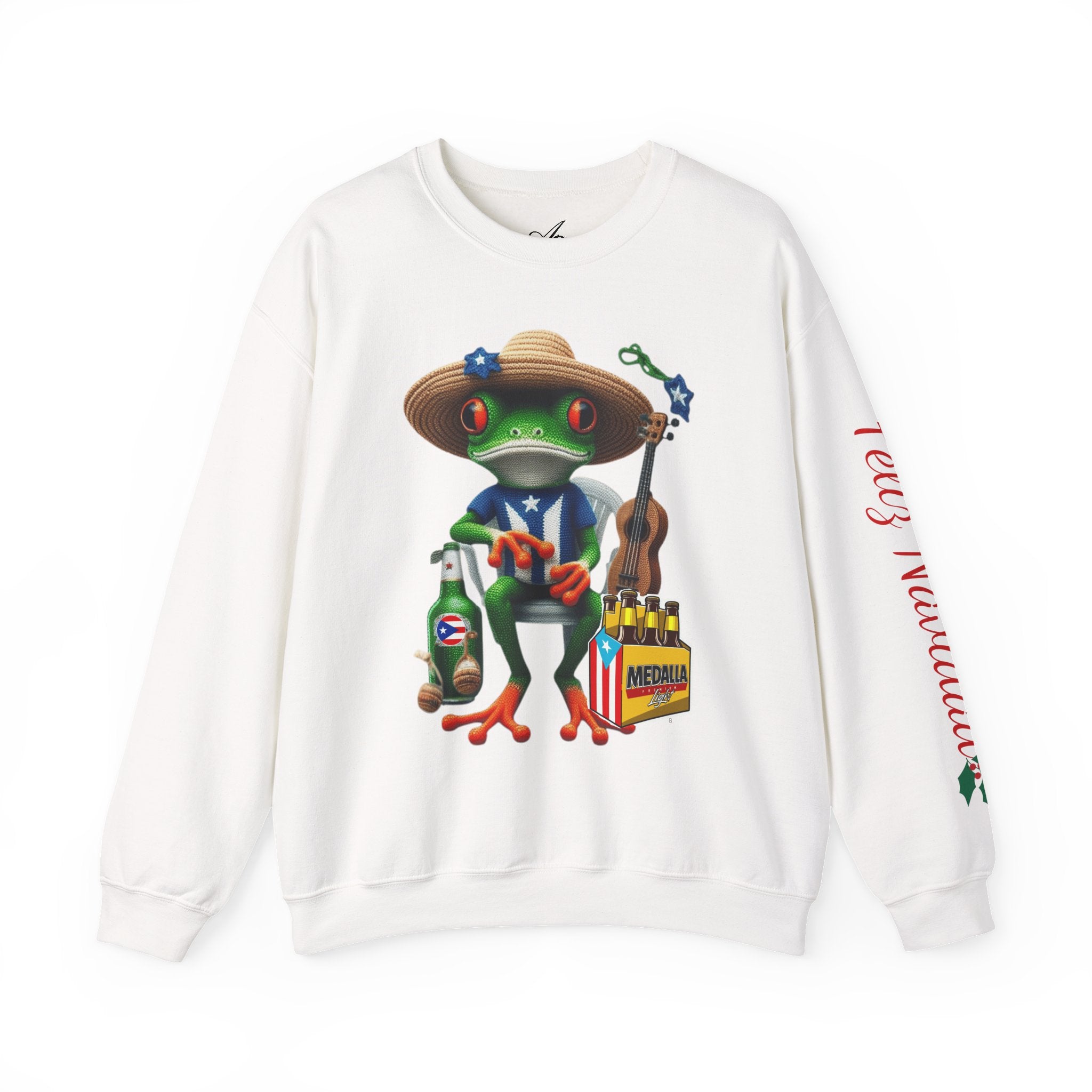 Frog Coqui Crewneck Sweatshirt – Coquito y Medalla Puerto Rican Vibes