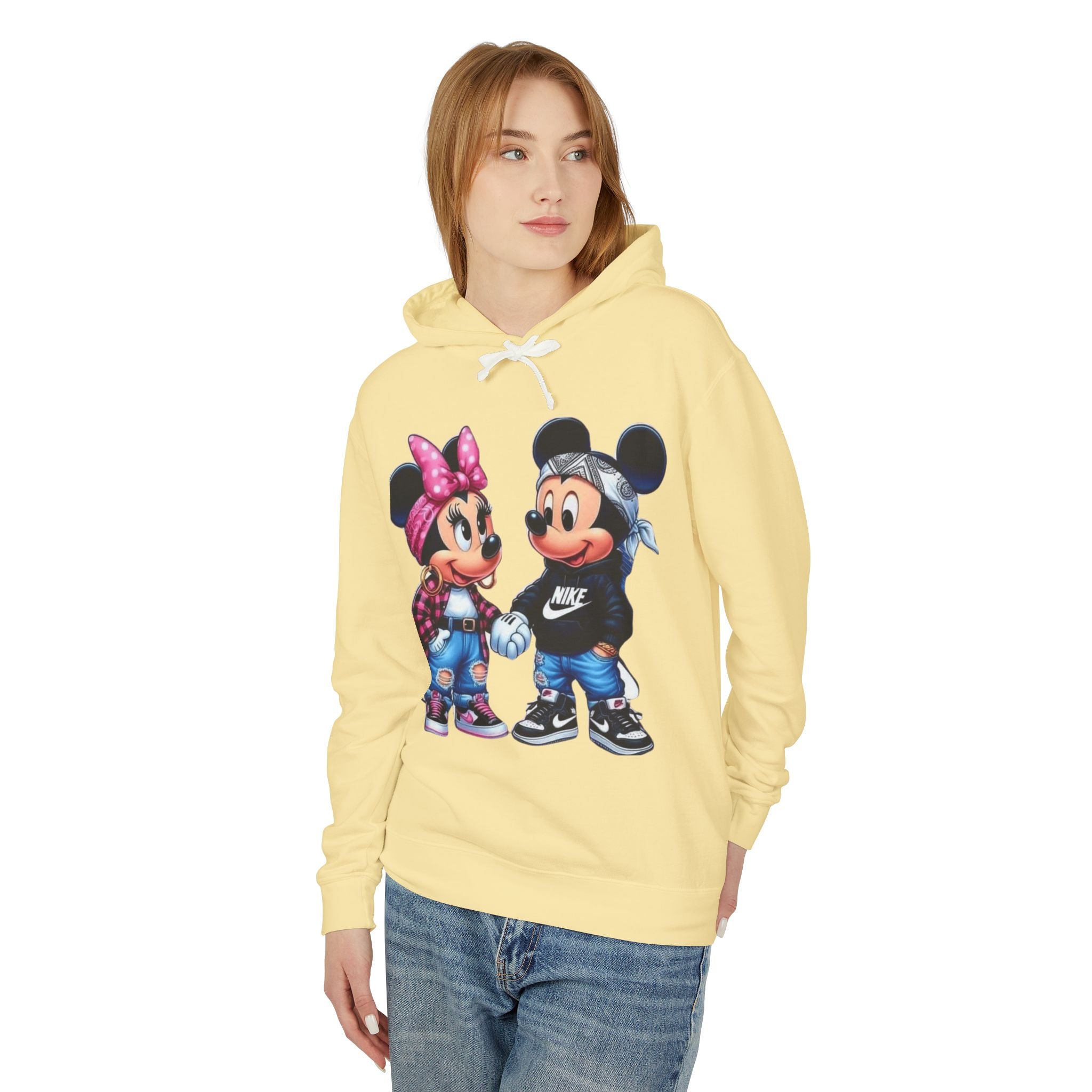 Valentine Cartoon Couple Hoodie  Cute Mickey & Minnie Style Graphic