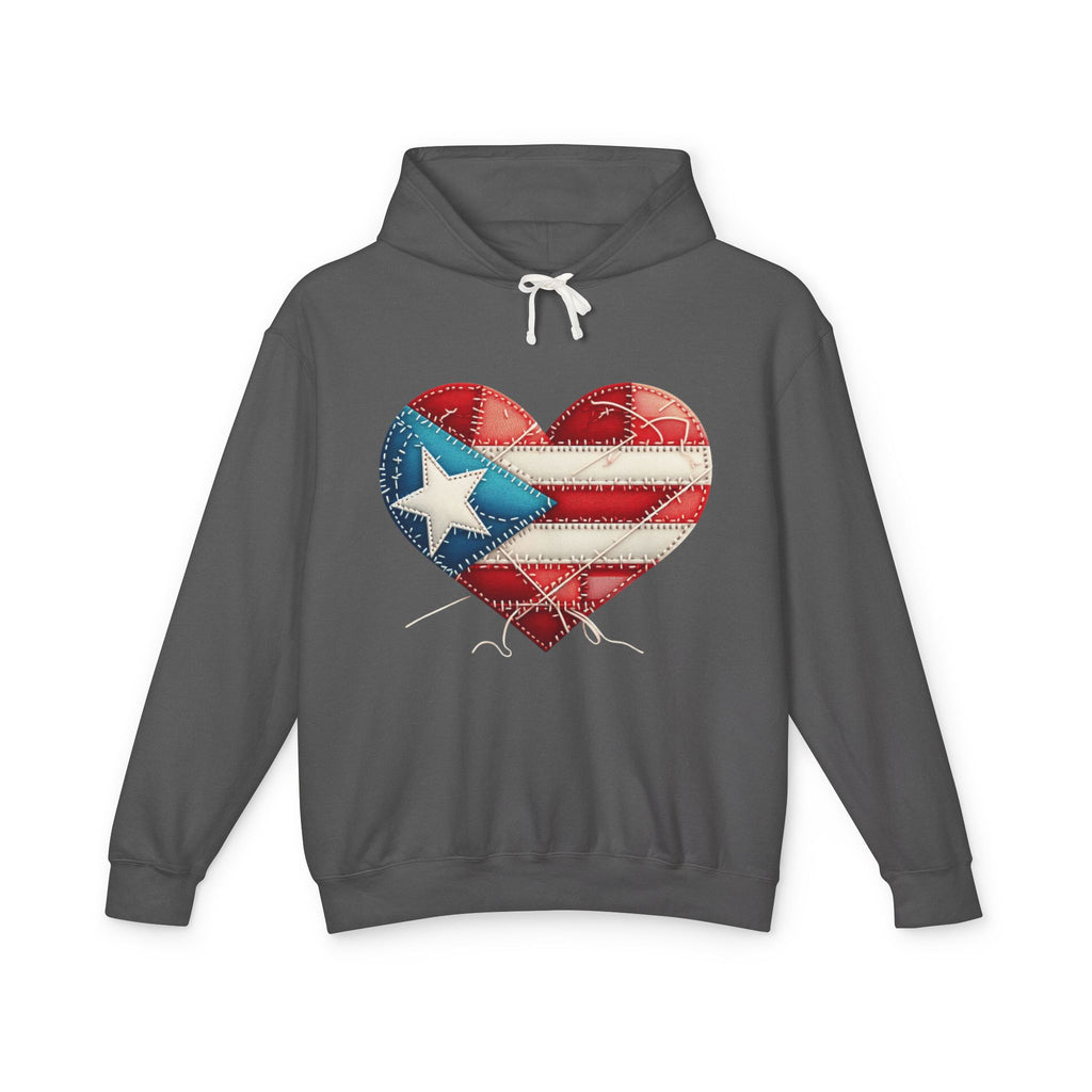 Puerto Rico Heart Flag Hoodie  "Jíbaro" Back Graphic