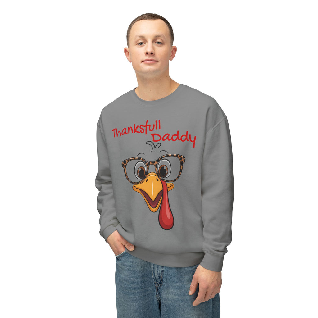 Thanksgiving Turkey 'Thankstfull Daddy' Crewneck Sweatshirt Fall T-Shirts and Sweatshirts Collection