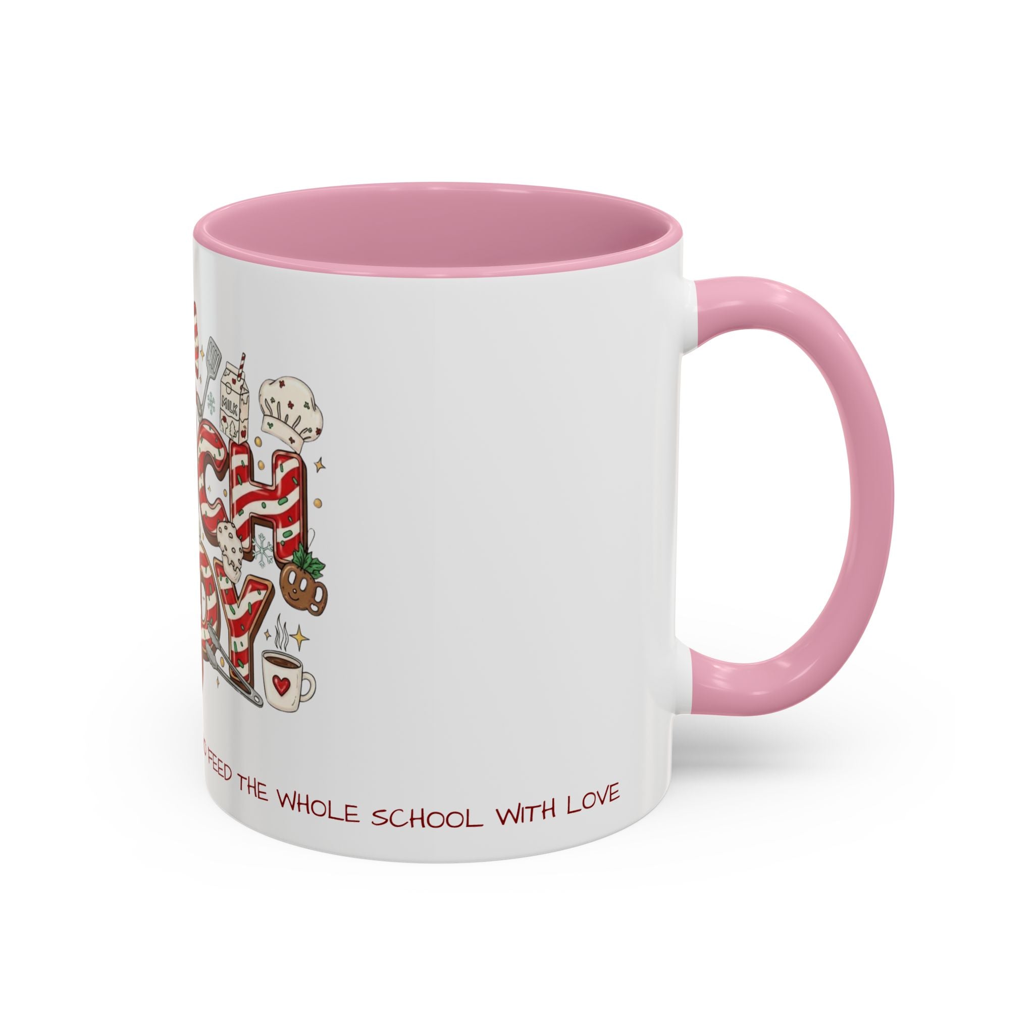 Lunch Lady Mug "Cafeteria Hero Who Feeds the Whole School With Love" | 11oz/15oz Gift  School Staff Christmas Mug Collection