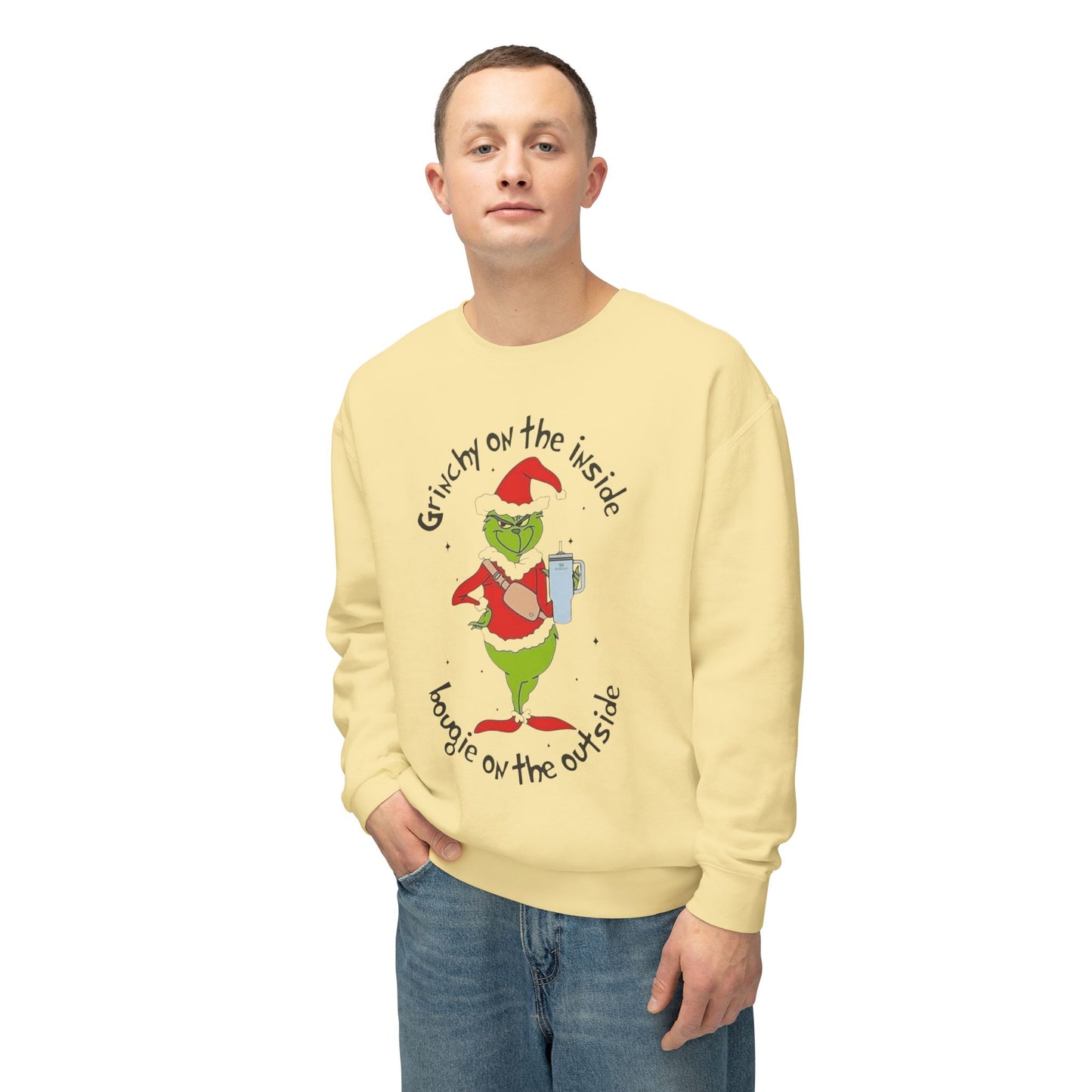 Funny, Cute & Classic Christmas Designs Grinchy on the Inside Crewneck Sweatshirt