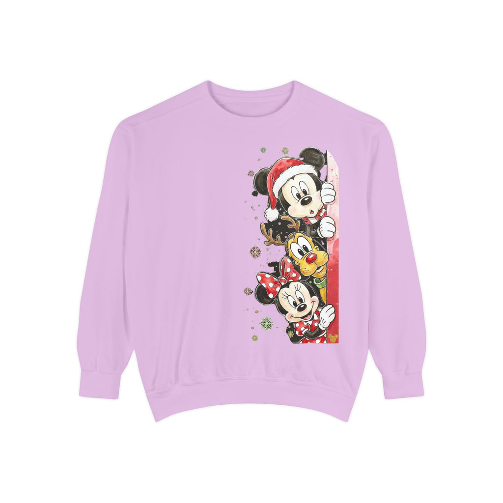 Christmas Disney Characters Sweatshirt  Mickey, Minnie & Pluto Holiday Crew Cartoon Christmas T-shirts and Sweaters