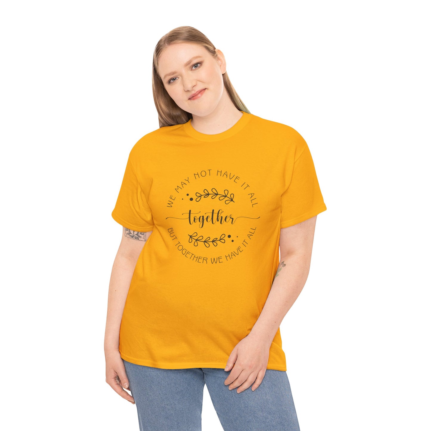 Together Floral Circle Tee  "Together" Inspirational Family Unity Shirt