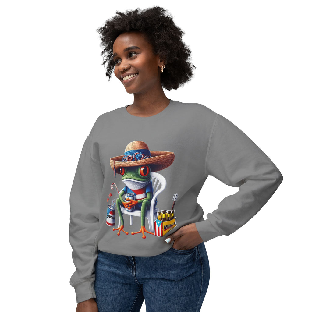 Coqui in Sombrero Crewneck Sweatshirt Puerto Rico’s Navidades