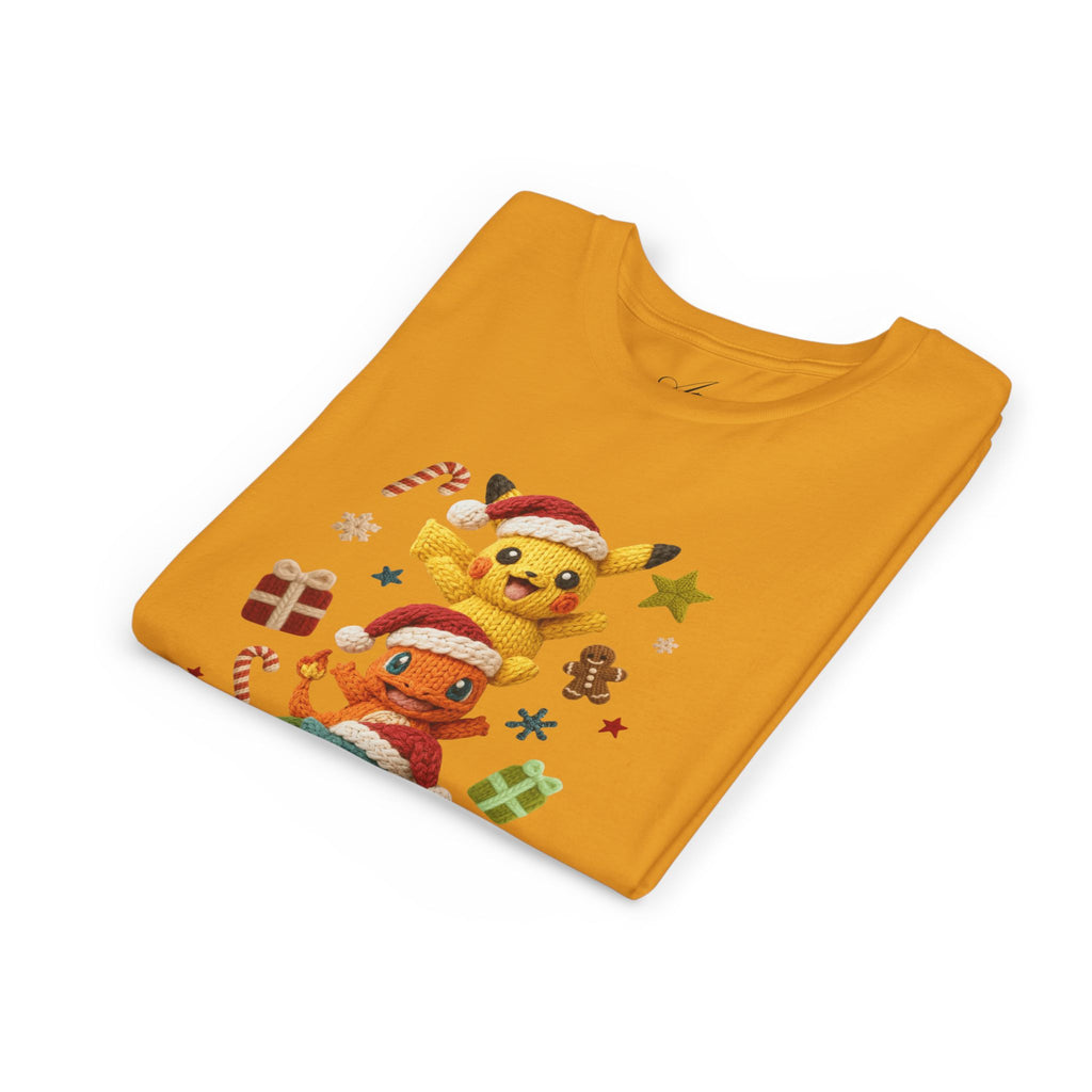 Kids Holiday Tee  Cute Stacked cartoon Characters Christmas Design