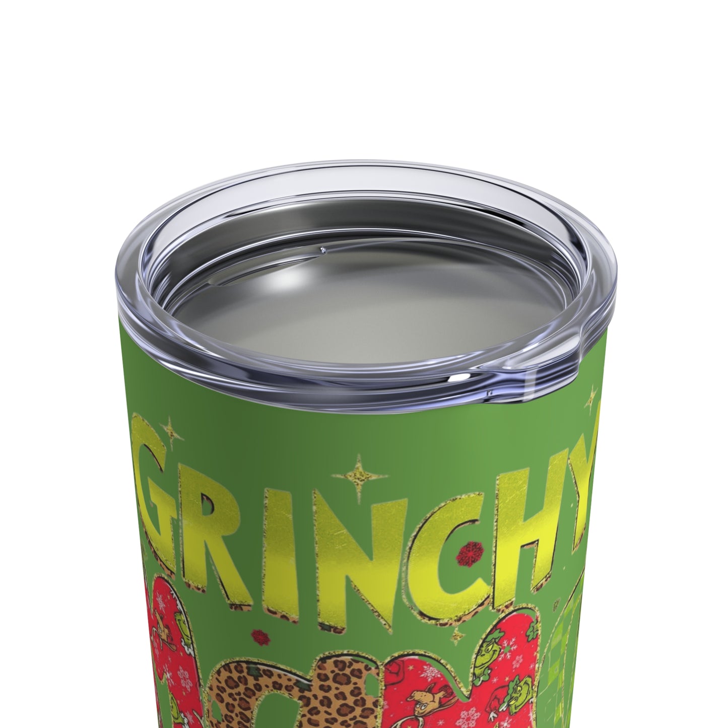 Grinchy Mama 10oz Tumbler  Holiday Leopard & Floral Christmas Drink Cup