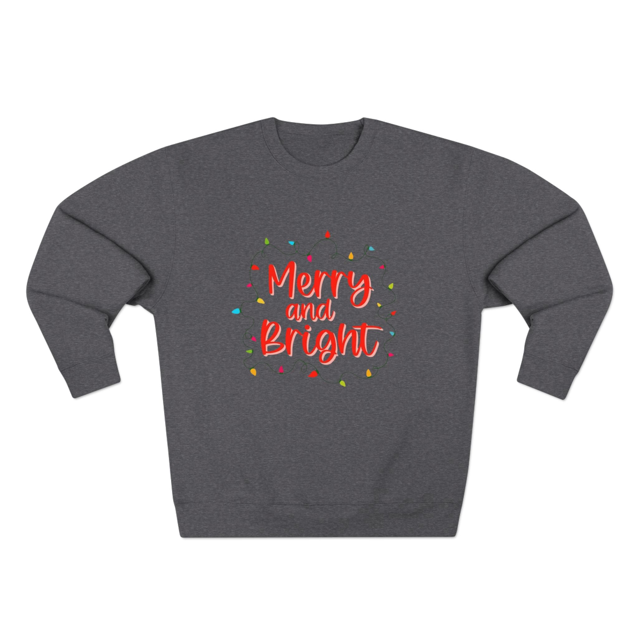 Christmas T-Shirts & Sweatshirts | Holiday Graphic Tees & Cozy Festive Wear Merry and Bright Crewneck Sweatshirt