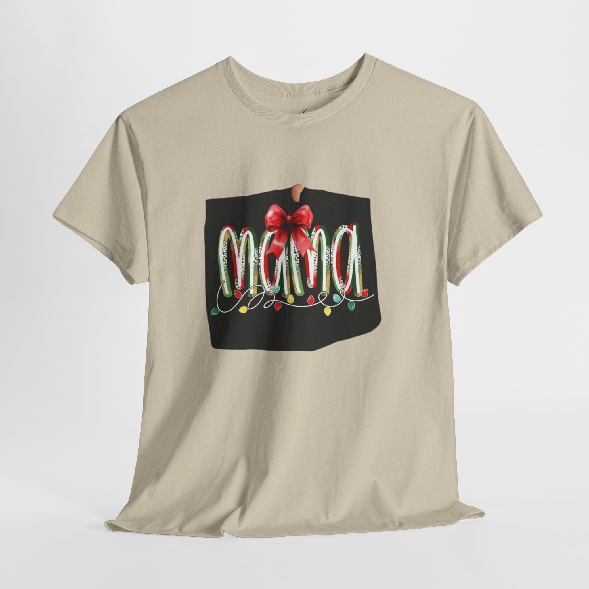 Festive Mama Tee, Cozy Holiday Shirt, Gift for Mom, Christmas T-Shirt, Unisex Cotton Tee