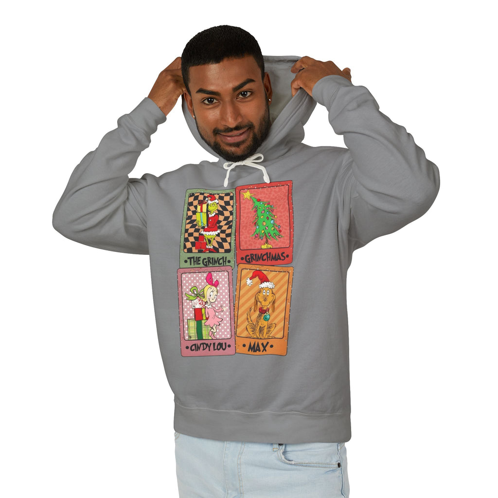 Grinchy Holiday Hoodie  'The Grinch' Christmas Cards Vintage Patch Pullover Cartoon Christmas T-shirts and Sweaters