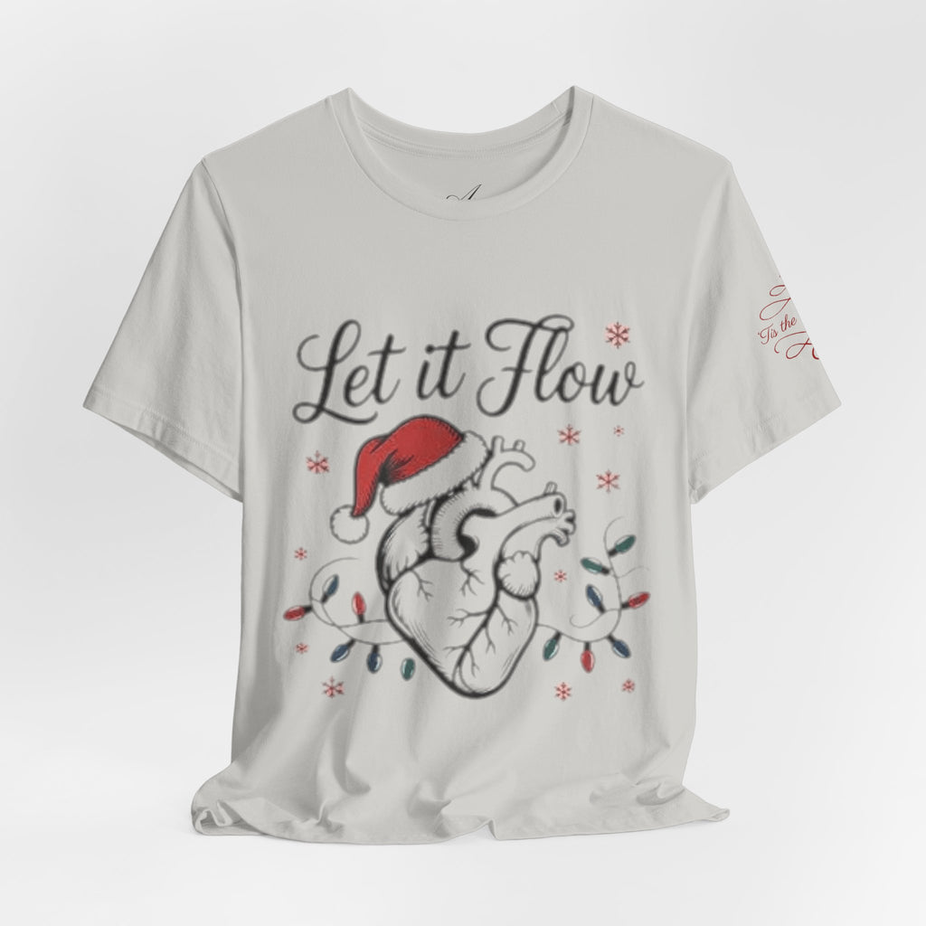 Let It Flow Heart Tee  Christmas Anatomical Heart Shirt