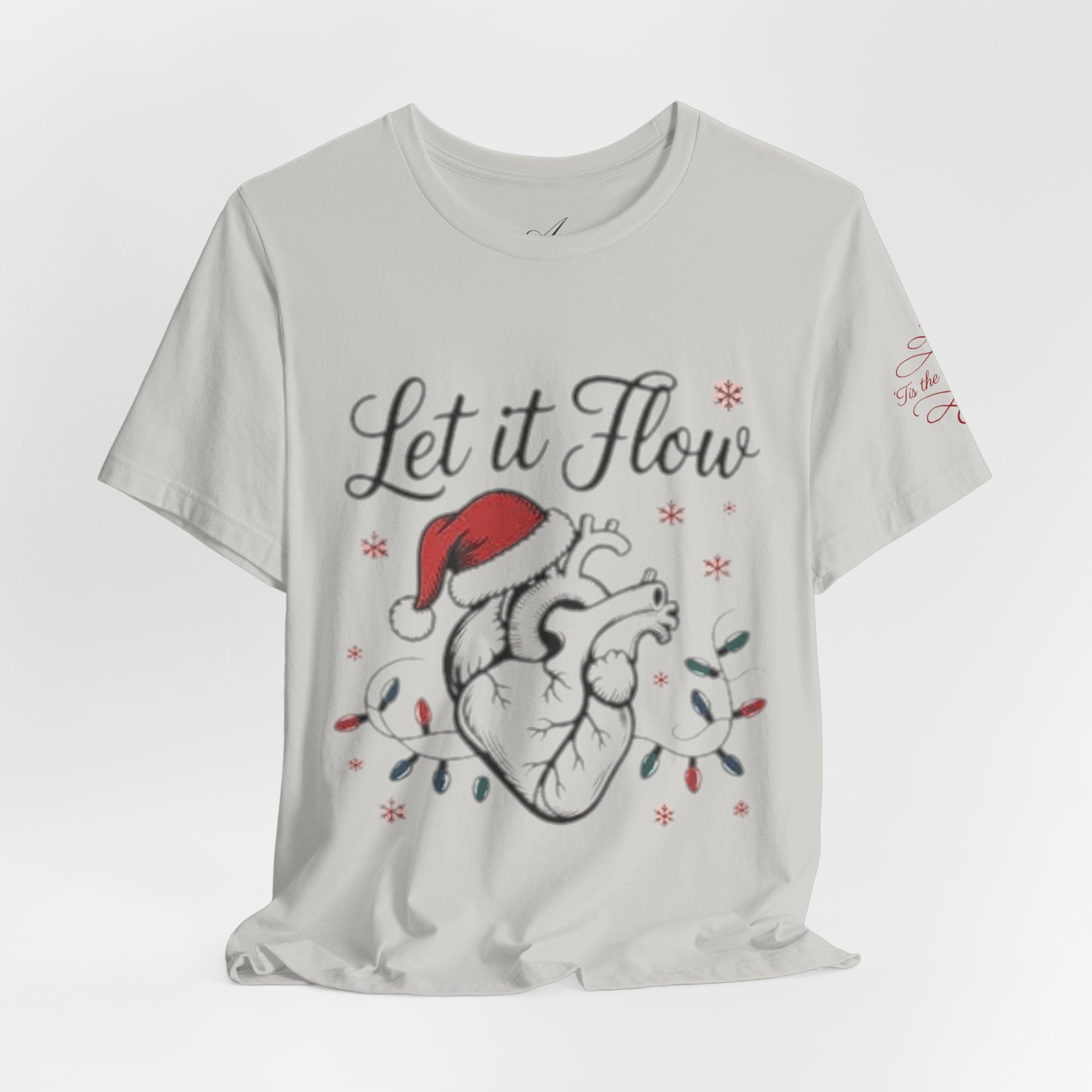 Let It Flow Heart Tee  Christmas Anatomical Heart Shirt