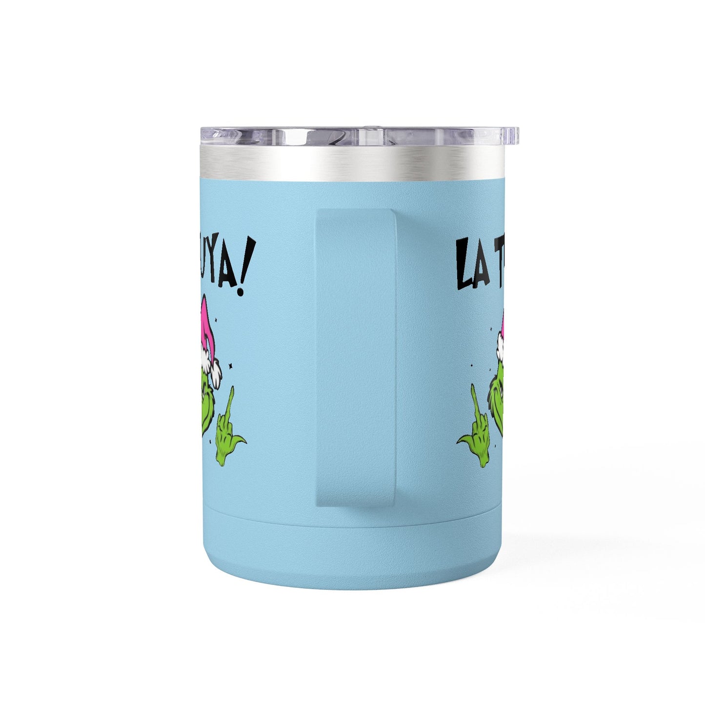 Holiday Grinch Coffee Mug Tumbler - 15oz Vaso / Taza de Acero Inoxidable – Diseño Navideño