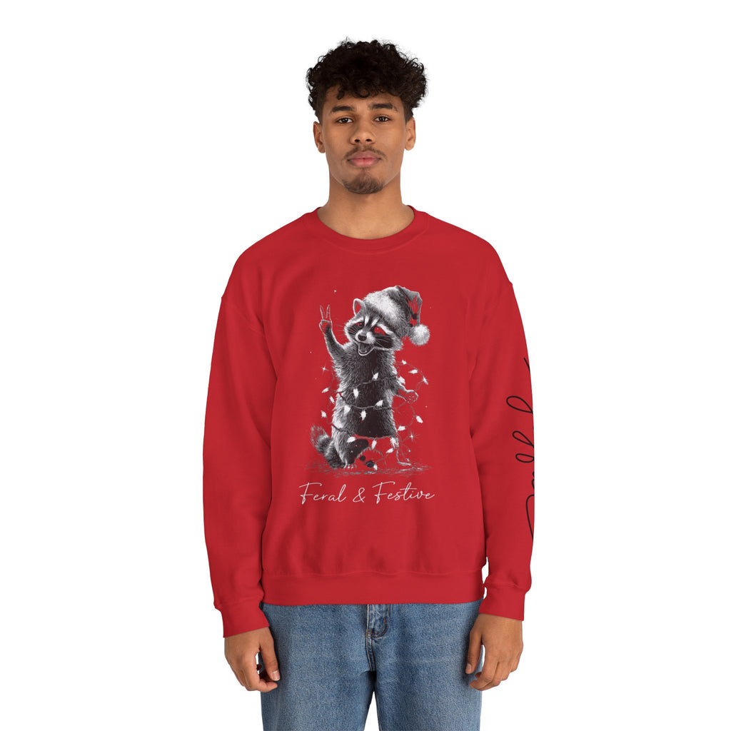 Holiday Raccoon Crewneck Sweatshirt Christmas Tshirts and sweaters,