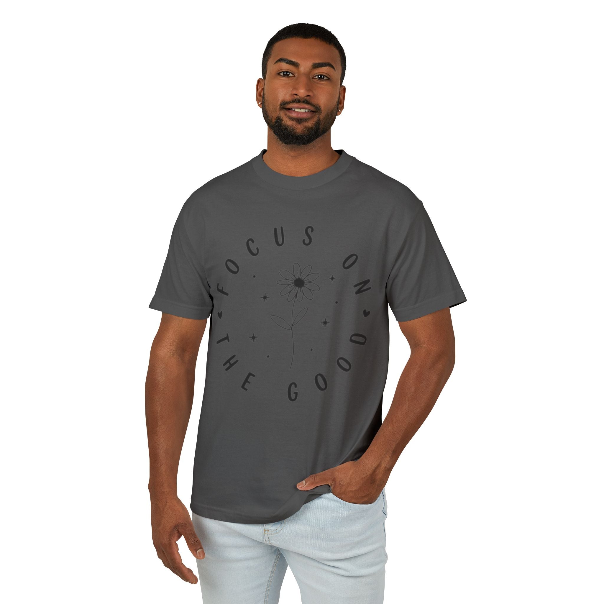 Focus on the Good Tee Positive Message Floral Graphic TShirt