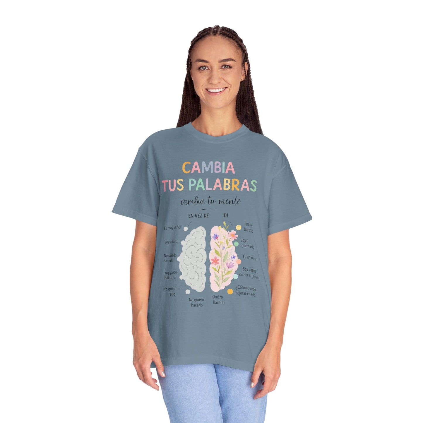 Cambia Tus Palabras Floral Positivity T-Shirt