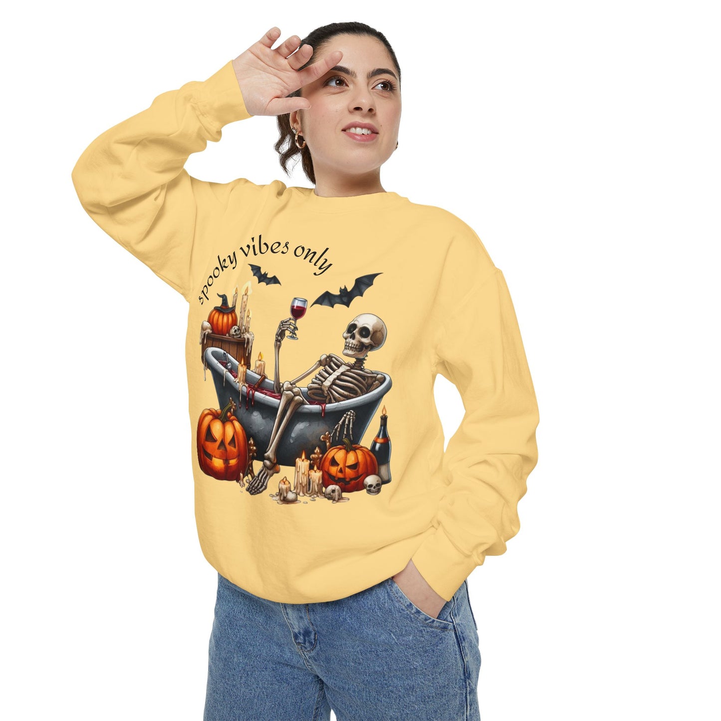 Spooky Vibes Only Sweatshirt, Halloween Sweatshirt, Unisex Fall Apparel, Cozy Trick or Treat Sweatshirt, Comfortable Halloween Gift, [...]