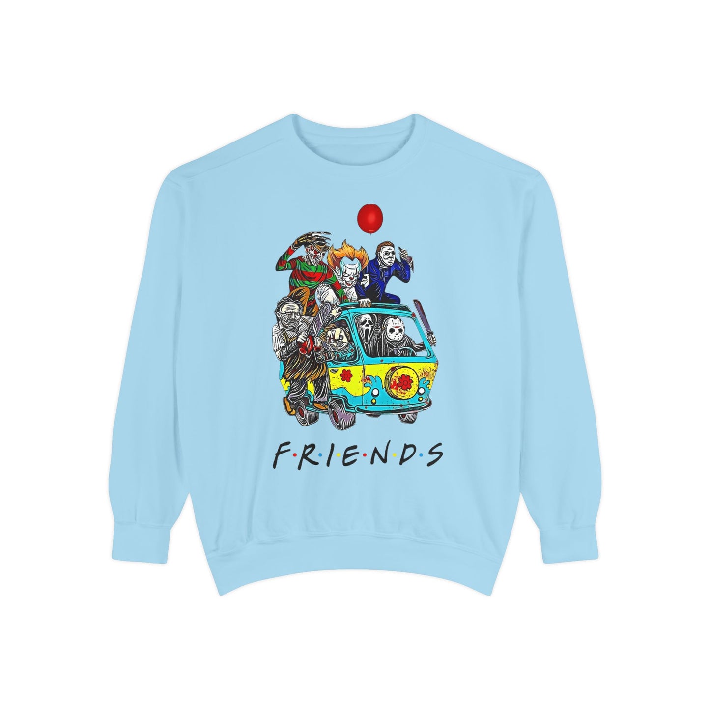 Friends-Inspired Unisex Garment-Dyed Sweatshirt, Cozy Casual Wear, Unique Graphic Sweatshirt, Perfect Gift, Everyday Style