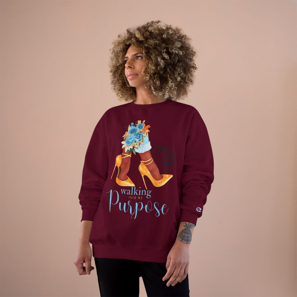 Walking with Purpose Sweatshirt  Floral Heels Inspirational Crewneck