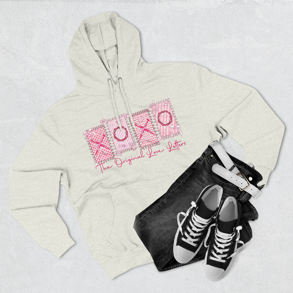 Hoodie  Pink XOXO Three Panel Love Letters Fleece Hoodie