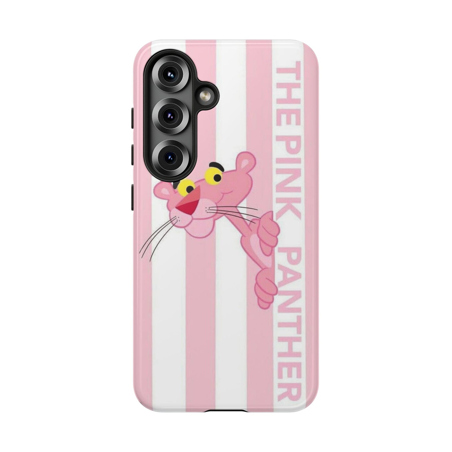 Pink Panther Tough Case Retro Striped Phone Case with "The Pink Panther" Design