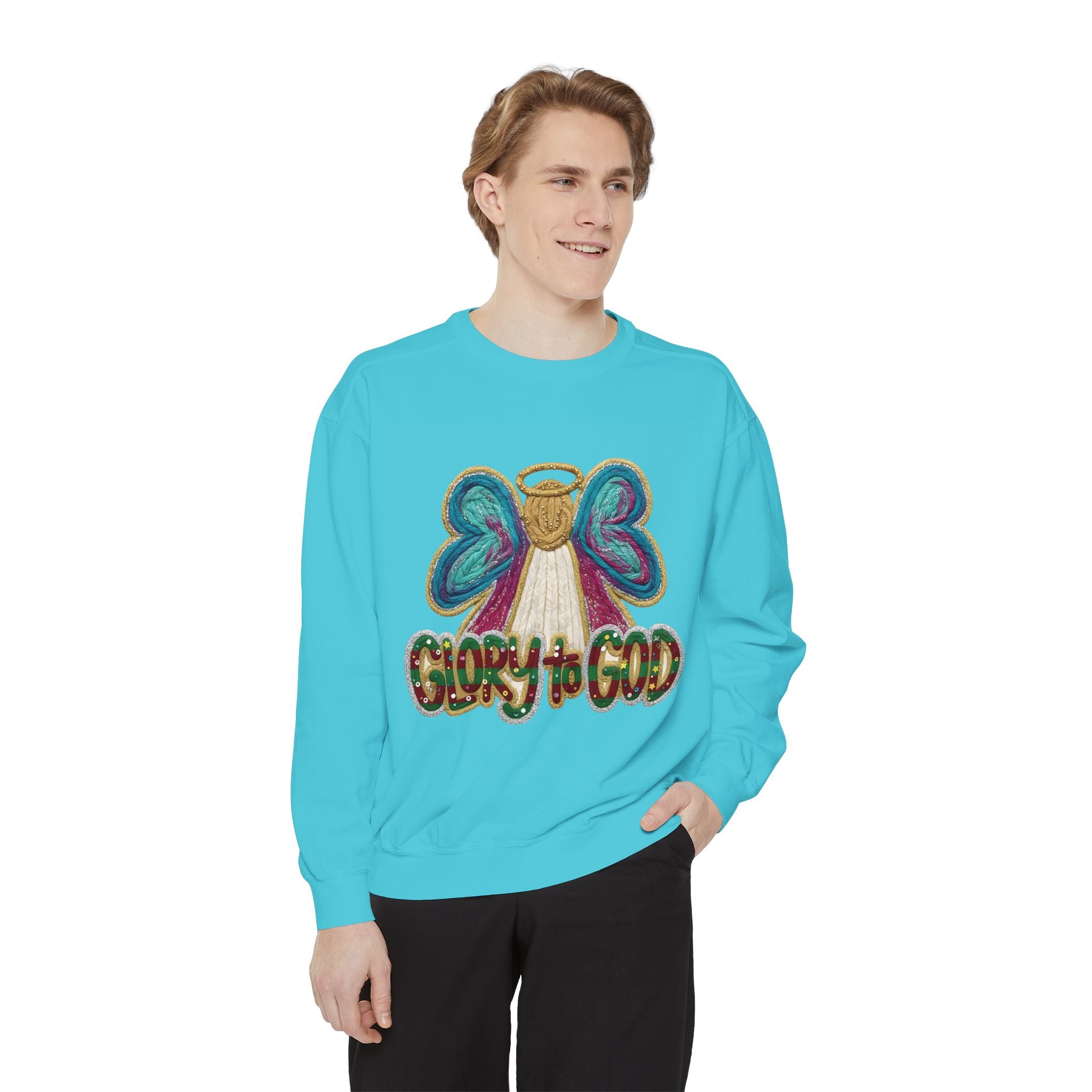Glory to God Angel Sweatshirt Christmas Holiday Collection  Festive T-Shirt & Sweater