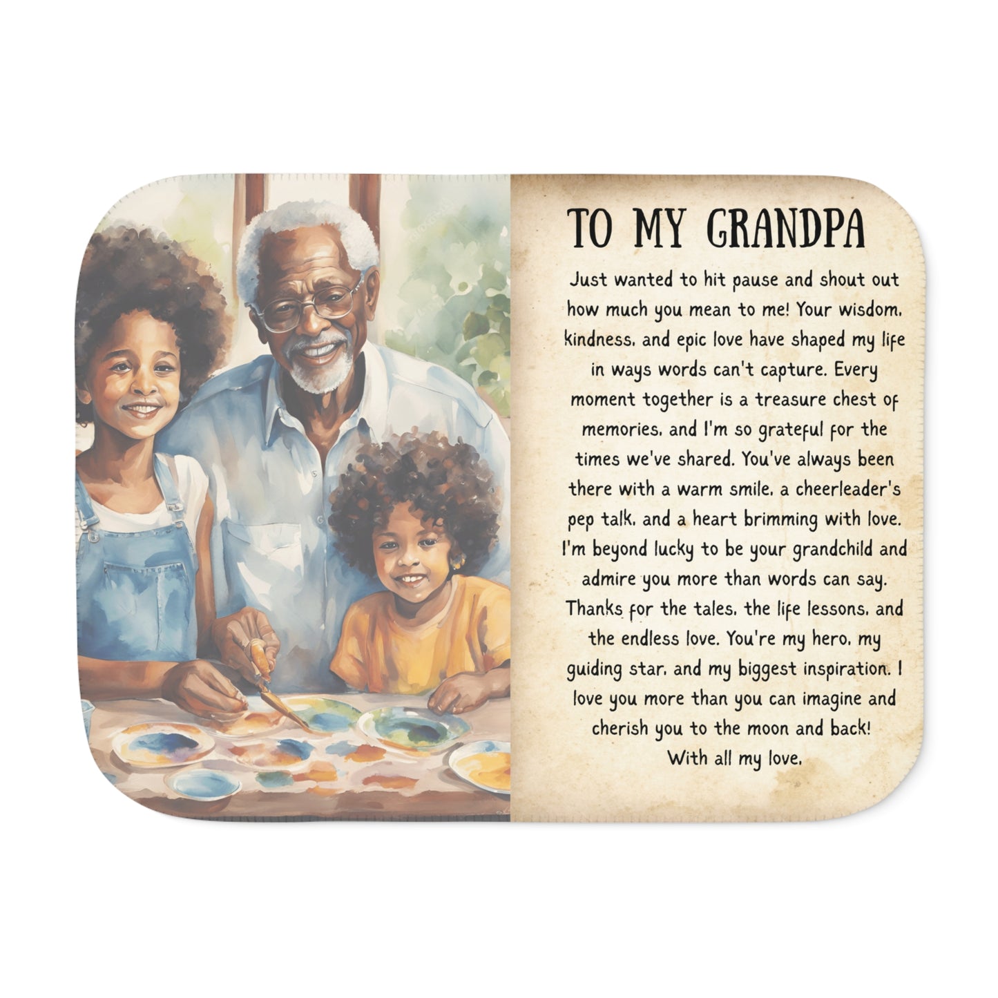 Wrap Him in Gratitude The Softest Thank You Cozy Sherpa Blanket for Grandpa