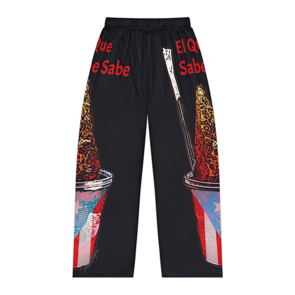 Women’s Pajama Pants – Puerto Rican Piragua Print with “El Que Sabe Sabe” Boricua Navidad Pajamas | Puerto Rican Christmas PJs