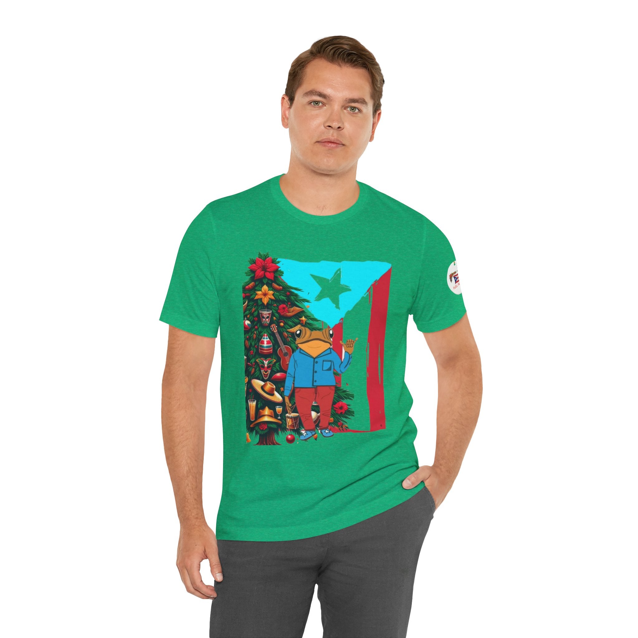 Puerto Rico Holiday T-Shirt  Coquí by Christmas Tree Graphic Puerto Rico’s Navidades